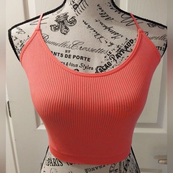 Colsie Coral Crossed Back Bra - Picture 1 of 4